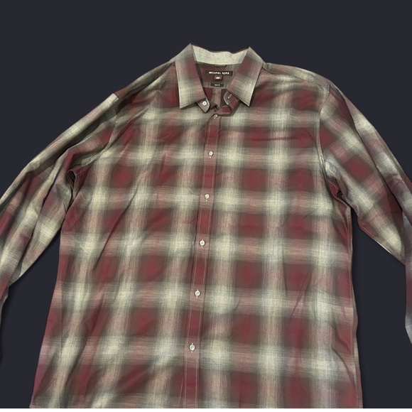 Michael Kors Other - Micheal Kors Men's Plaid Shirt - Burgundy and Gray